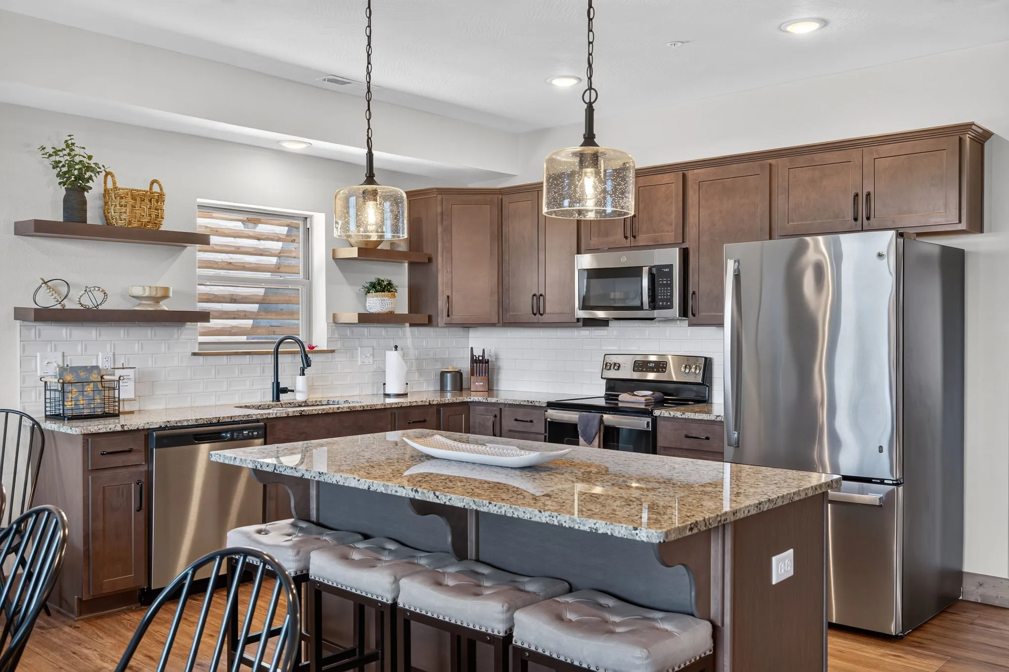 Gourmet kitchen with stainless appliances