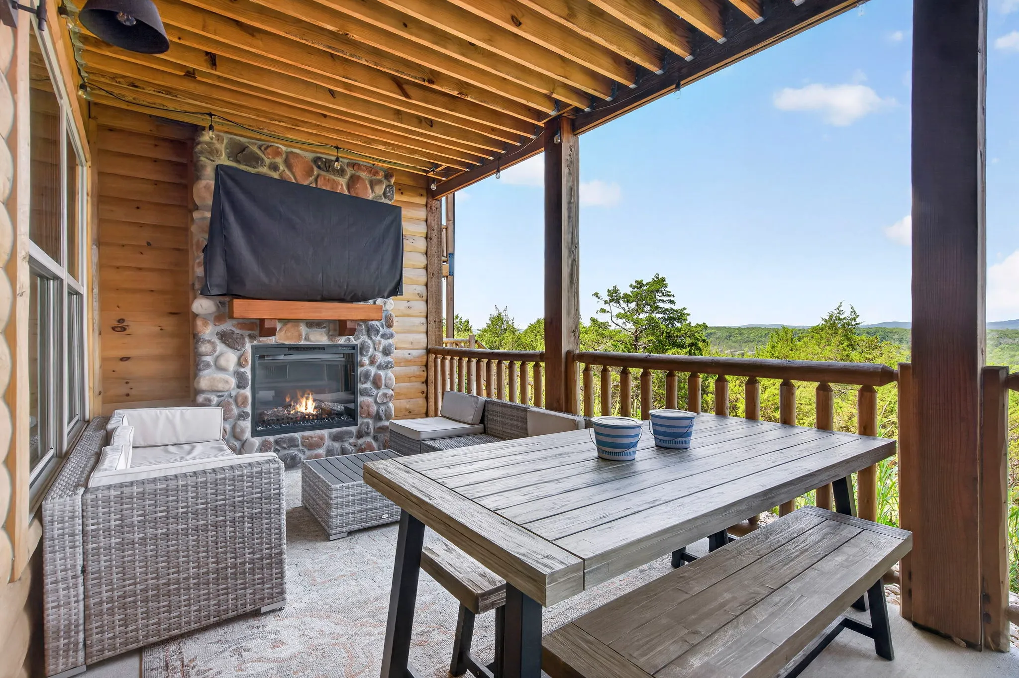 Patio seating for outdoor dining and lounging