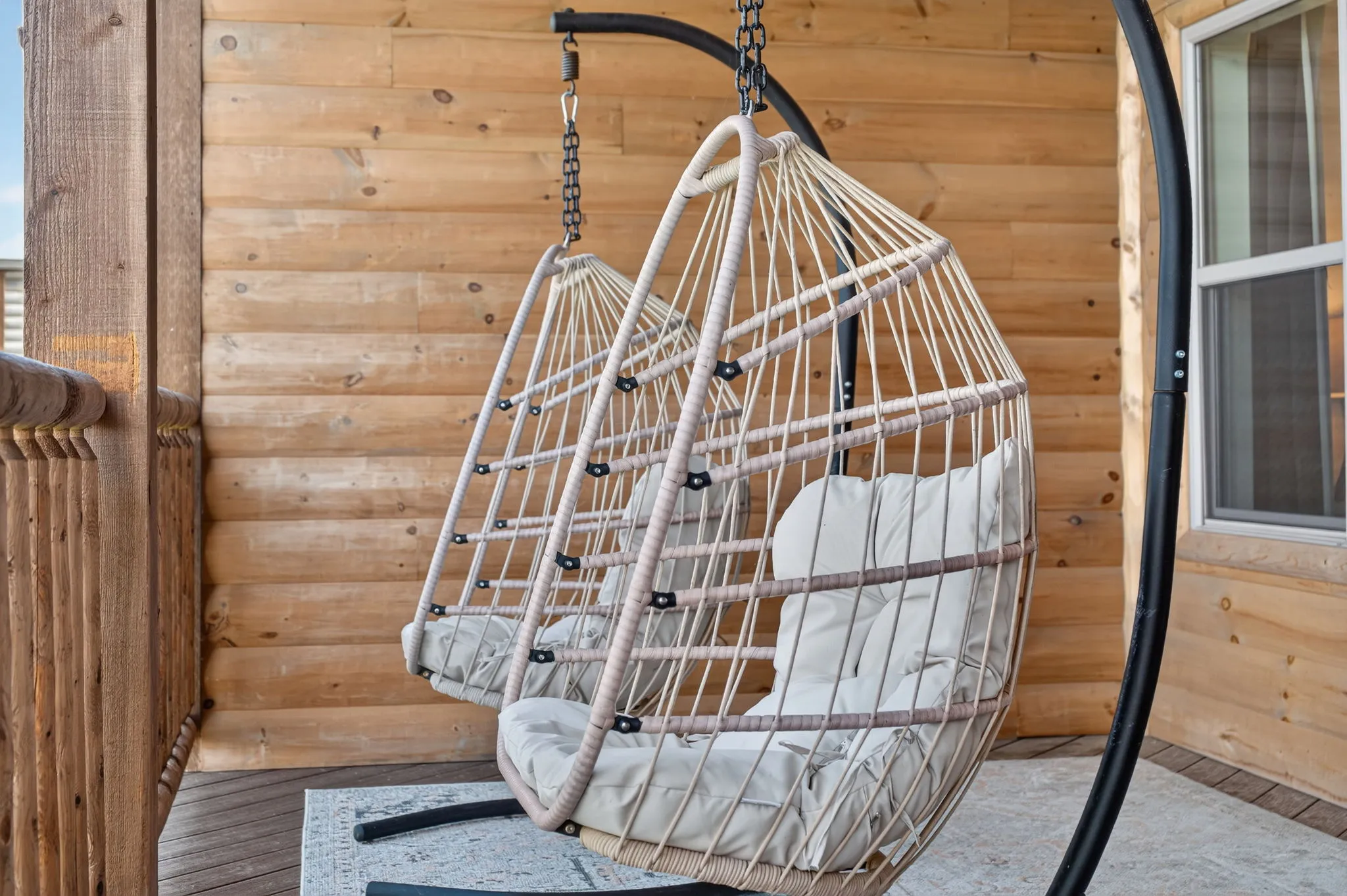Porch swings on the patio